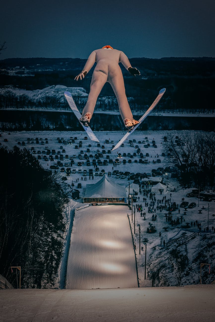 ski jumper during a jump